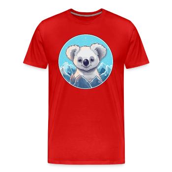 Koala Aquarell Karikatur Kawaii Haustier Tier Farbefu - Männer Premium Bio T-Shirt - Rot - Vorne - Damien (186cm)