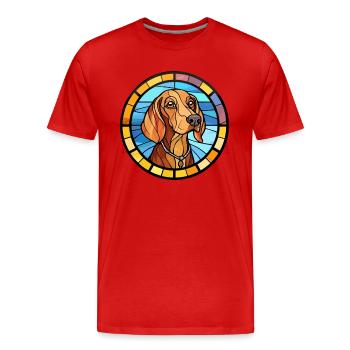 American Waterhound Dog Rasse Buntglas Farbe - Männer Premium Bio T-Shirt - Rot - Vorne - Damien (186cm)