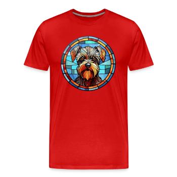 Briquet Griffon Vendéen race chien vitrail Co - T-shirt bio Premium Homme - rouge - Devant - Damien (186cm)