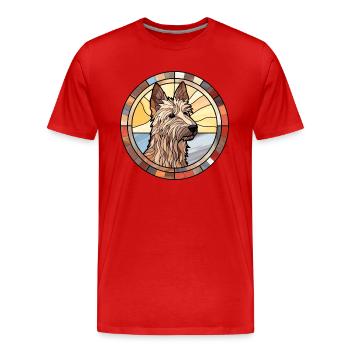Berger Picard Hunderasse Buntes Glas Wat - Männer Premium Bio T-Shirt - Rot - Vorne - Damien (186cm)