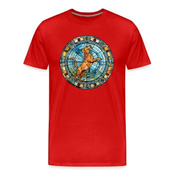 Cordoba chien de combat race vitrail coloré - T-shirt bio Premium Homme - rouge - Devant - Damien (186cm)