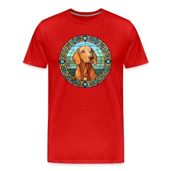 Hannoveraner Hund Rasse Buntes Glas Wat - Männer Premium Bio T-Shirt - Rot - Vorne - Damien (186cm)