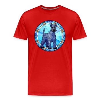 Kerry Blue Terrier Hunderasse Buntglas Colorfu - Männer Premium Bio T-Shirt - Rot - Vorne - Damien (186cm)