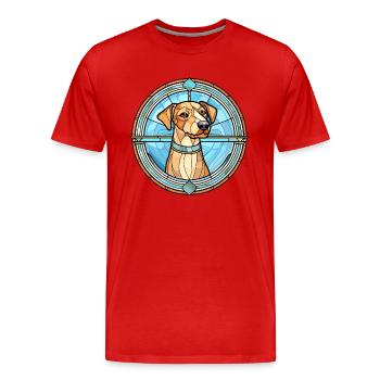 Skandinavische Hunderasse Buntes Glas - Männer Premium Bio T-Shirt - Rot - Vorne - Damien (186cm)