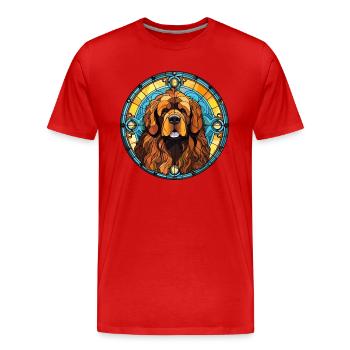 Tibetischer Mastiff Hunderasse Buntes Glas Buntes W - Männer Premium Bio T-Shirt - Rot - Vorne - Damien (186cm)