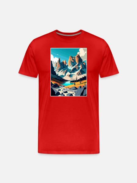 Dolomites Dolomitic Alps Dolomite Mountains Italy - Men's Premium Organic T-Shirt - red