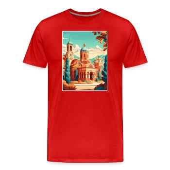 Sofia, Bulgarie, Nation des Balkans, Saint-Alexandre-Nevski - T-shirt bio Premium Homme - rouge - Devant - Damien (186cm)