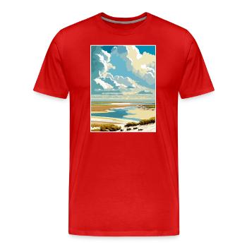 Wattenmeer Niederlande Vintage Reiseposter WPA - Männer Premium Bio T-Shirt - Rot - Vorne - Damien (186cm)