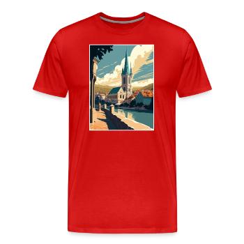 Krems An der Donau Österreich Vintage Reiseposter - Männer Premium Bio T-Shirt - Rot - Vorne - Damien (186cm)