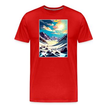 Obertauern Austria Vintage Reiseposter Souvenir - Männer Premium Bio T-Shirt - Rot - Vorne - Damien (186cm)