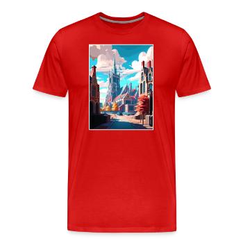 Gent Belgien Vintage Reiseposter WPA Souvenir - Männer Premium Bio T-Shirt - Rot - Vorne - Damien (186cm)