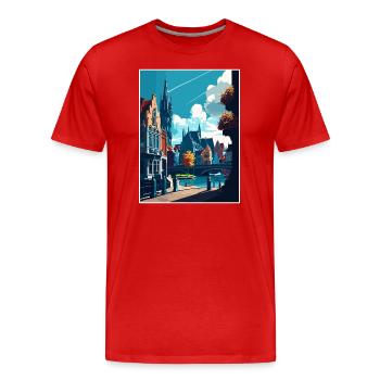 Gent Belgien Vintage Reiseposter WPA Souvenir - Männer Premium Bio T-Shirt - Rot - Vorne - Damien (186cm)