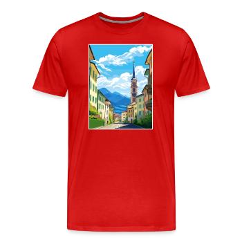 Bozen Italien Vintage Reiseposter WPA Souvenir - Männer Premium Bio T-Shirt - Rot - Vorne - Damien (186cm)