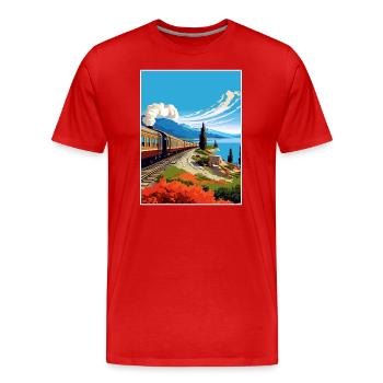 Orient Express Europa Deko Vintage Reiseposter - Männer Premium Bio T-Shirt - Rot - Vorne - Damien (186cm)