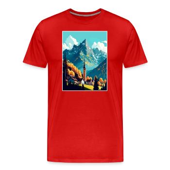 Berchtesgaden Allemagne Vintage Travel Poster WPA - T-shirt bio Premium Homme - rouge - Devant - Damien (186cm)