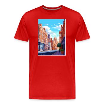 Oxford Street London England Vintage Reiseposter - Männer Premium Bio T-Shirt - Rot - Vorne - Damien (186cm)
