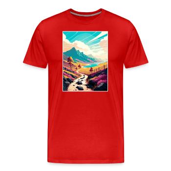 West Highland Dekoration Scottish Highlands Reisen - Männer Premium Bio T-Shirt - Rot - Vorne - Damien (186cm)