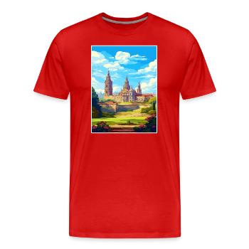 Santiago De Compostela Spanien Vintage Reiseposter - Männer Premium Bio T-Shirt - Rot - Vorne - Damien (186cm)