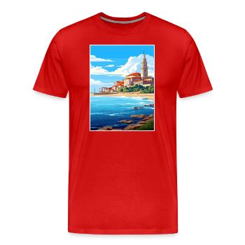 Santander Spanien Vintage Reiseposter WPA Souvenir - Männer Premium Bio T-Shirt - Rot - Vorne - Damien (186cm)
