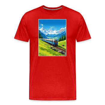 Orient Express Europa Deko Vintage Reiseposter - Männer Premium Bio T-Shirt - Rot - Vorne - Damien (186cm)
