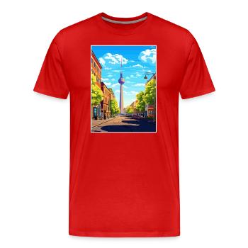 Berlin Deutschland Vintage Reiseposter WPA Souvenir - Männer Premium Bio T-Shirt - Rot - Vorne - Damien (186cm)