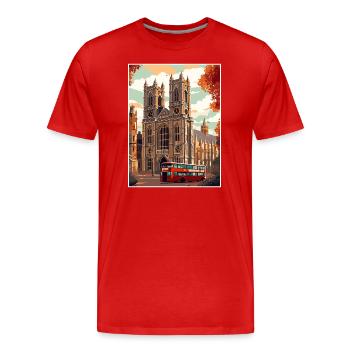 Westminster Abbey London Vintage Travel Poster WPA - Men's Premium Organic T-Shirt - red - Front - Damien (186cm)