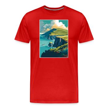 Dingle Halbinsel Irland Vintage Reiseposter WPA - Männer Premium Bio T-Shirt - Rot - Vorne - Damien (186cm)