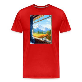 Orient Express Europa Deko Vintage Reiseposter - Männer Premium Bio T-Shirt - Rot - Vorne - Damien (186cm)