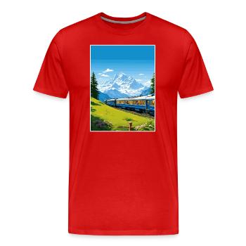 Orient Express Europa Deko Vintage Reiseposter - Männer Premium Bio T-Shirt - Rot - Vorne - Damien (186cm)