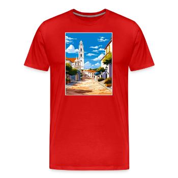 Fatima Portugal Vintage Reiseposter WPA Souvenir - Männer Premium Bio T-Shirt - Rot - Vorne - Damien (186cm)