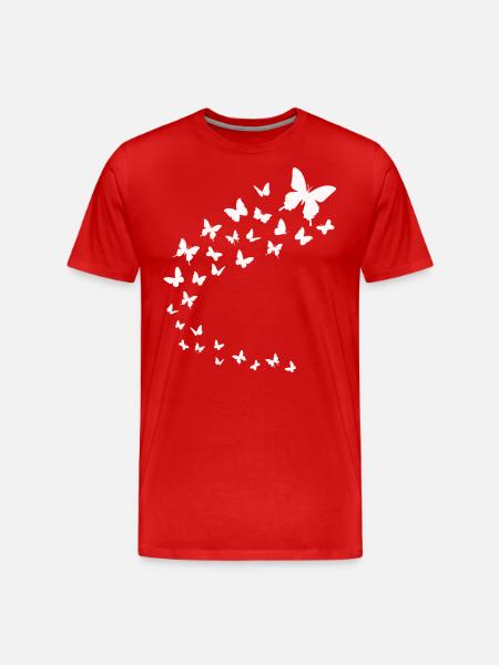 Fliegende Schmetterlinge - Männer Premium Bio T-Shirt - Rot