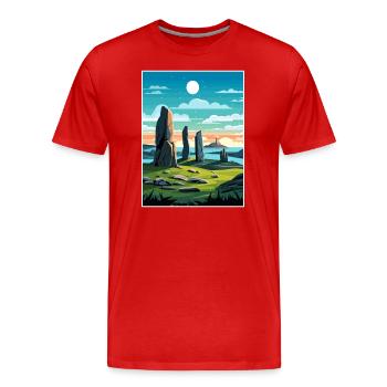 Isle Of Lewis Schottland Vintage Reiseposter WPA - Männer Premium Bio T-Shirt - Rot - Vorne - Damien (186cm)