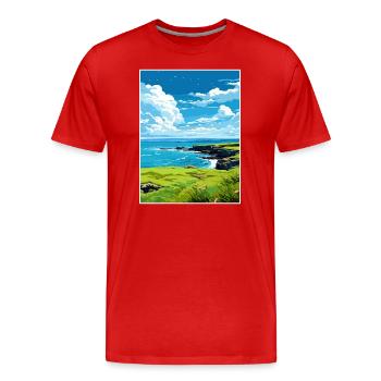 Rame Halbinsel Cornwall Vintage Reiseposter WPA - Männer Premium Bio T-Shirt - Rot - Vorne - Damien (186cm)