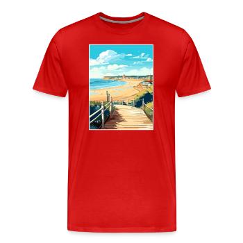 Bournemouth Dorset Vintage Reiseposter Souvenir - Männer Premium Bio T-Shirt - Rot - Vorne - Damien (186cm)