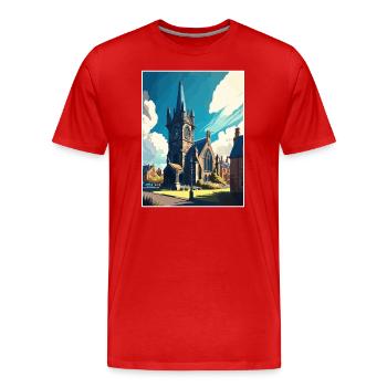 St Andrews Scotland Vintage Travel Poster Souvenir - Men's Premium Organic T-Shirt - red - Front - Damien (186cm)