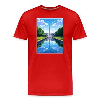 Washington Memorial Dc Vereinigte Staaten Reiseposter - Männer Premium Bio T-Shirt - Rot - Vorne - Damien (186cm)