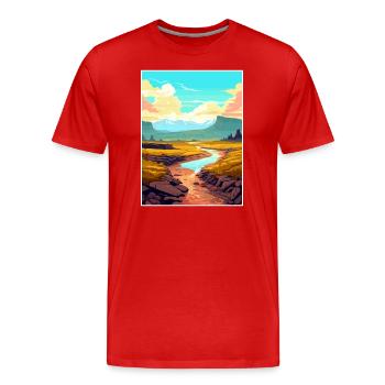 Vulkane Nationalpark Vulkan Hawaii Souvenir - Männer Premium Bio T-Shirt - Rot - Vorne - Damien (186cm)