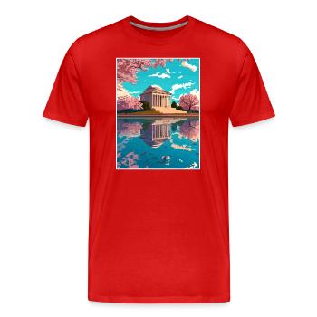Jefferson Memorial Gedenkmauer Washington Dc - Männer Premium Bio T-Shirt - Rot - Vorne - Damien (186cm)