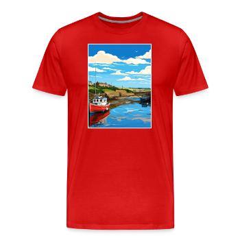 Bude Cornwall Vintage Reiseposter WPA Souvenir - Männer Premium Bio T-Shirt - Rot - Vorne - Damien (186cm)