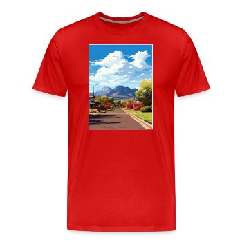 Springdale Utah affiches Vintage voyage affiche WPA - T-shirt bio Premium Homme - rouge - Devant - Damien (186cm)