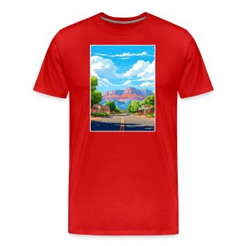 Springdale Utah affiches Vintage voyage affiche WPA - T-shirt bio Premium Homme - rouge - Devant - Damien (186cm)