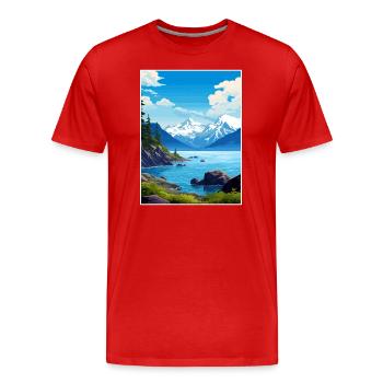 Resurrection Bay Alaska Vintage Travel Poster WPA - Men's Premium Organic T-Shirt - red - Front - Damien (186cm)