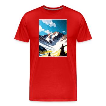 Arapahoe Basin Colorado Vintage voyage affiche WPA - T-shirt bio Premium Homme - rouge - Devant - Damien (186cm)