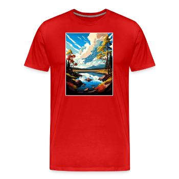 Fool Hollow Lake Arizona Vintage Travel Poster WPA - Men's Premium Organic T-Shirt - red - Front - Damien (186cm)