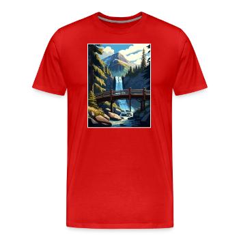 Cascade Falls Kalifornien Vintage Reiseposter WPA - Männer Premium Bio T-Shirt - Rot - Vorne - Damien (186cm)
