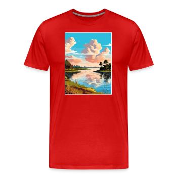 Toledo Bend Reservoir Texas Vintage Reiseposter - Männer Premium Bio T-Shirt - Rot - Vorne - Damien (186cm)