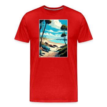 Salt Creek Beach California Vintage Travel Poster - Men's Premium Organic T-Shirt - red - Front - Damien (186cm)