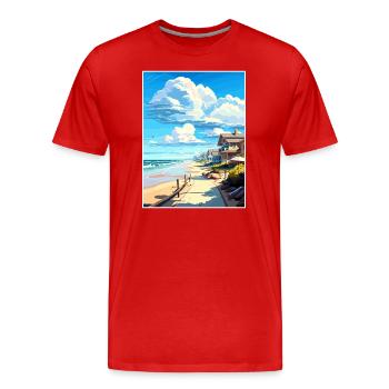 Salt Creek Beach California Vintage Travel Poster - Men's Premium Organic T-Shirt - red - Front - Damien (186cm)