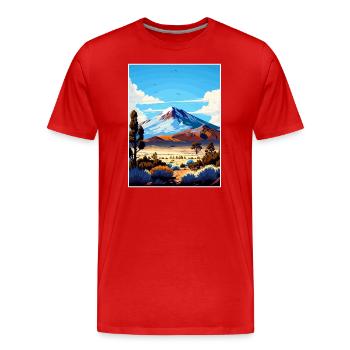 San Francisco Peaks Arizona Vintage affiche de voyage - T-shirt bio Premium Homme - rouge - Devant - Damien (186cm)
