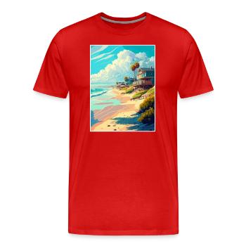 Salt Creek Beach California Vintage Travel Poster - Men's Premium Organic T-Shirt - red - Front - Damien (186cm)